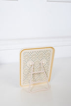 ESPEJO PEQUEÑO CON PEDESTAL BEIGE