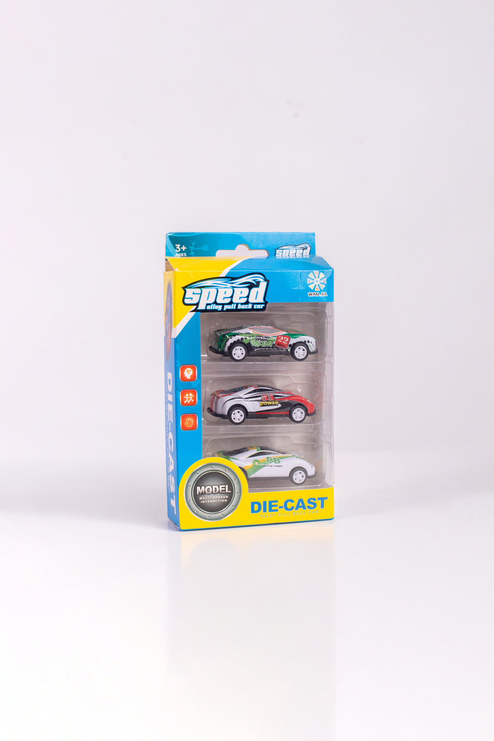 DIE-CAST (ALLOY PUL BACK CAR) SET DE 3 CARROS DE CARRERA