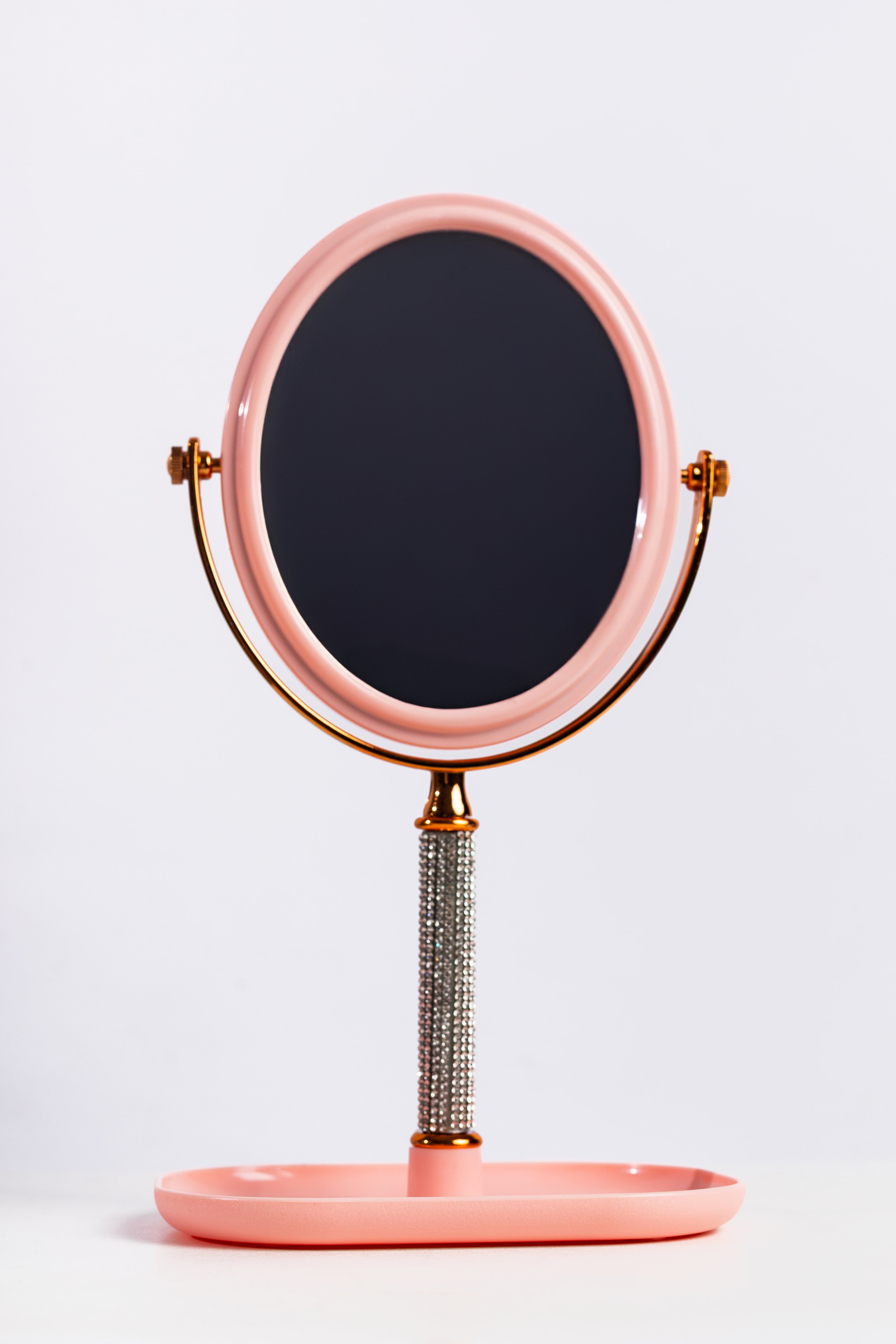 ESPEJO CON BASE CIRCULAR COLOR PALO ROSA (ITEM 90183-19)